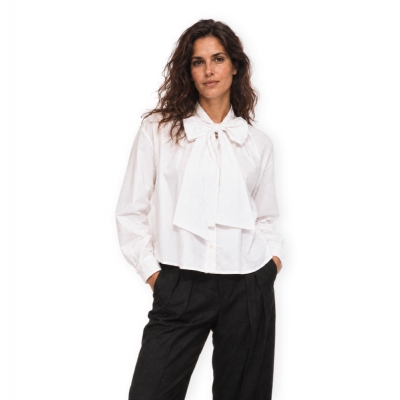 VILA Camisa Bowa - Snow White