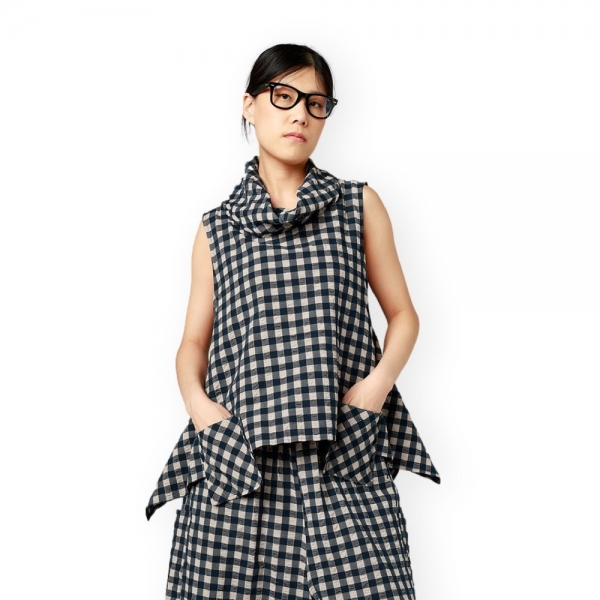 WENDY TRENDY Top 260080 - Black/Checks