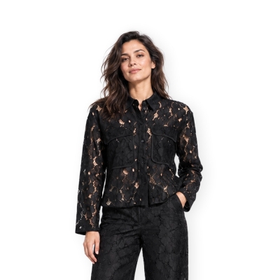 VILA Camisa Tonato - Black...