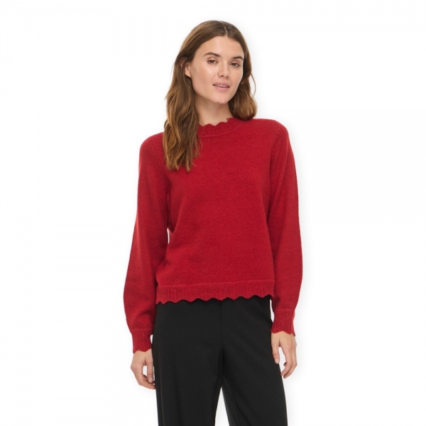 VILA Noos Nikolina Knit L/S - Savy Red
