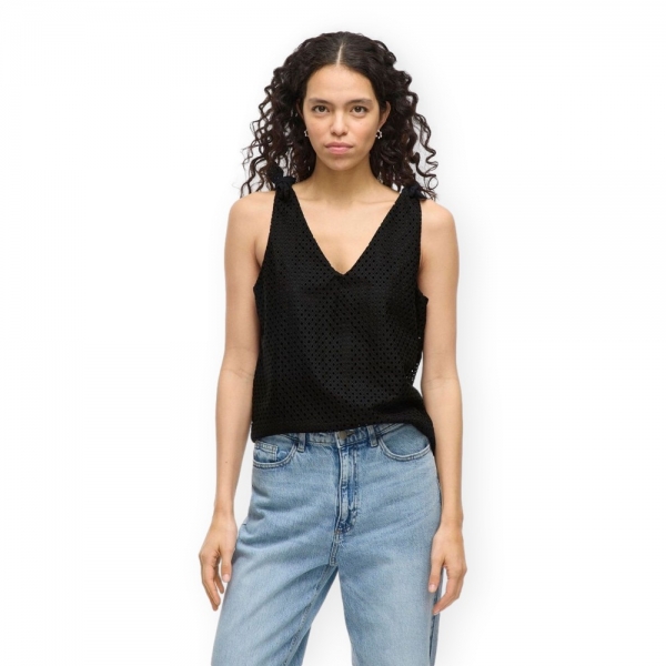 VILA Top Alvadora - Black Beauty
