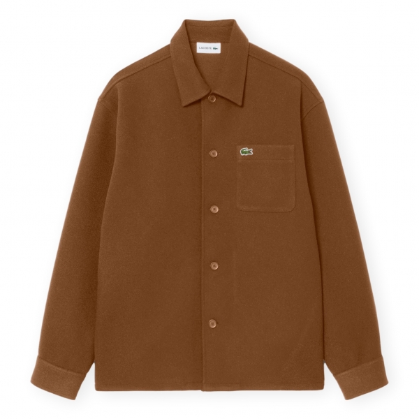 LACOSTE Heavy Flannel Overshirt - Marron