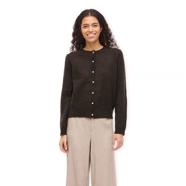 VILA Casaco Salsa Cardigan - Coffee Bean
