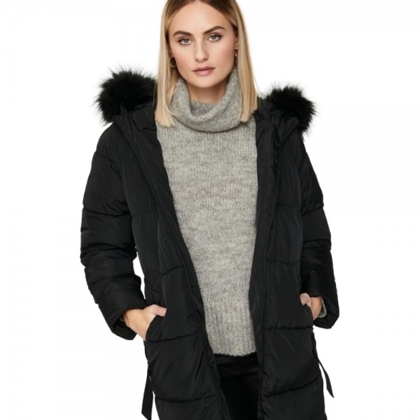 only womens monica long puffer coat black