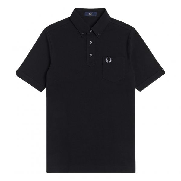 Fred Perry Button Down Collar Polo Shirt M Black Mau Feitio