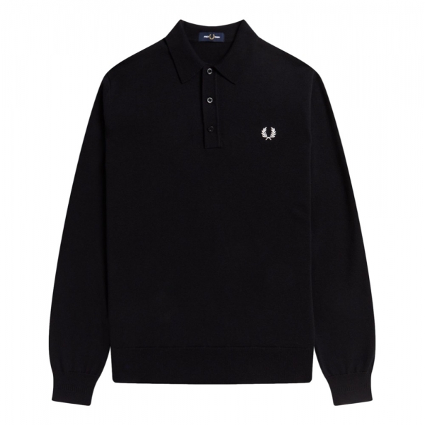 FRED PERRY Long Sleeve Knitted Shirt...